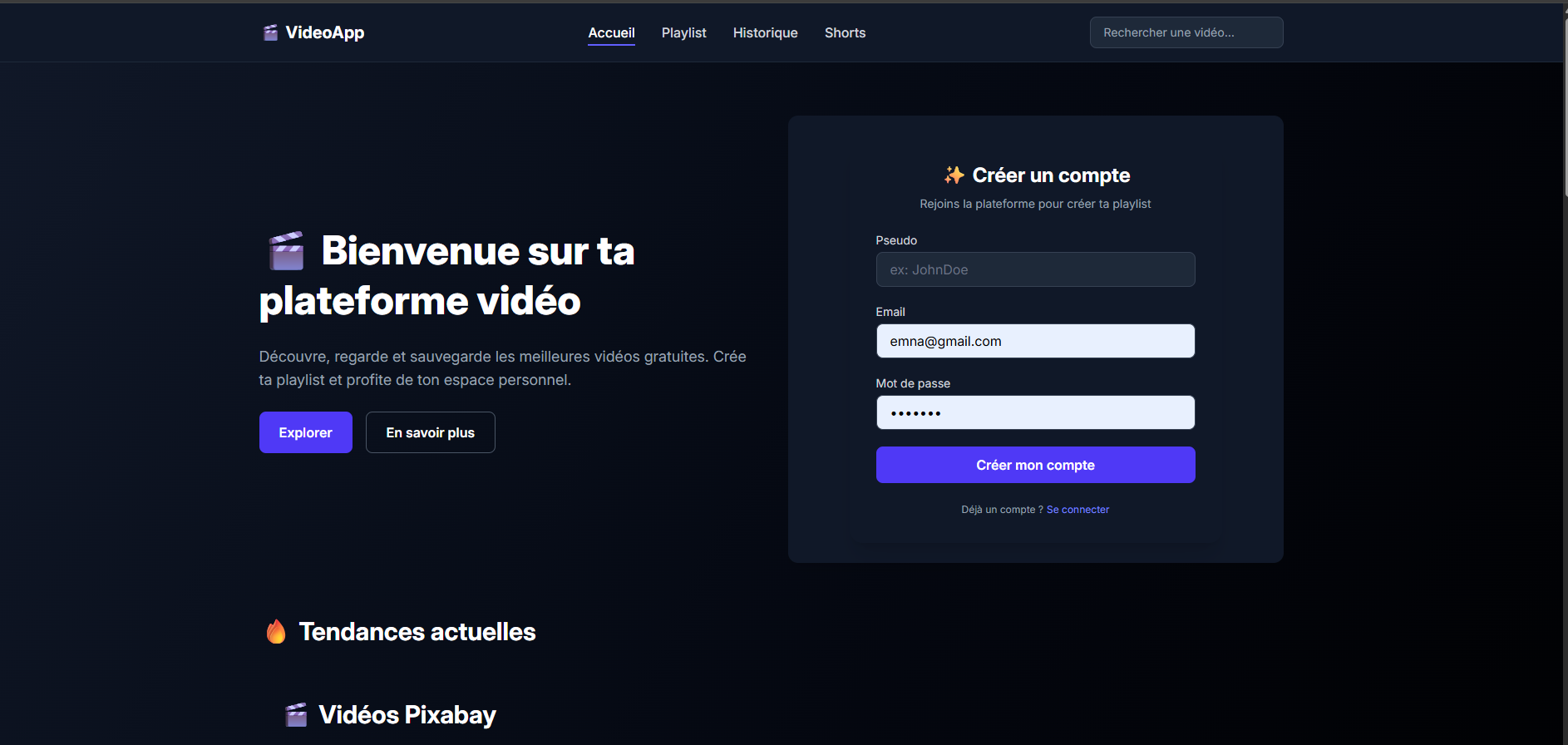 Application de visionnage de vidéos (MERN)